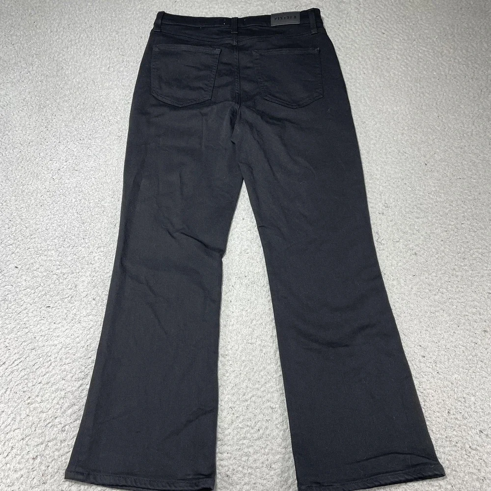 Pistola‎ Jeans Womens 29 Black Wash Mid Rise Slim Flare Stretch Denim 29x27.5